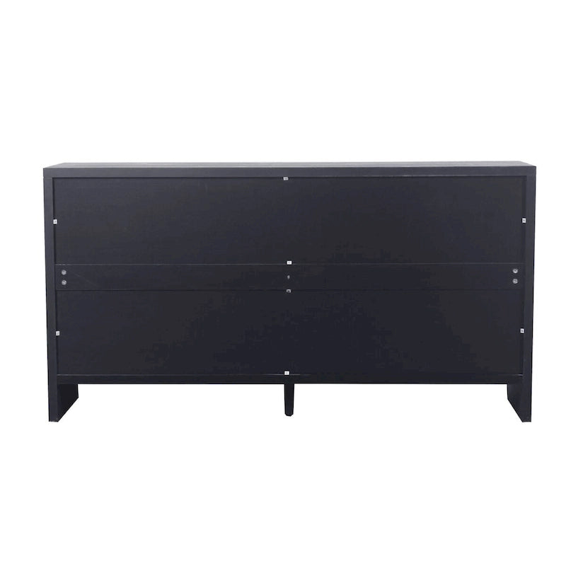 Sideboard mit 4 Türen und Stauraum, 60-in, antikschwarz