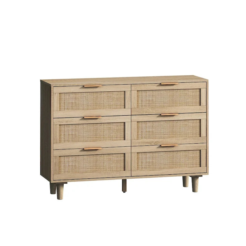 6-Drawer Rattan Storage Cabinet