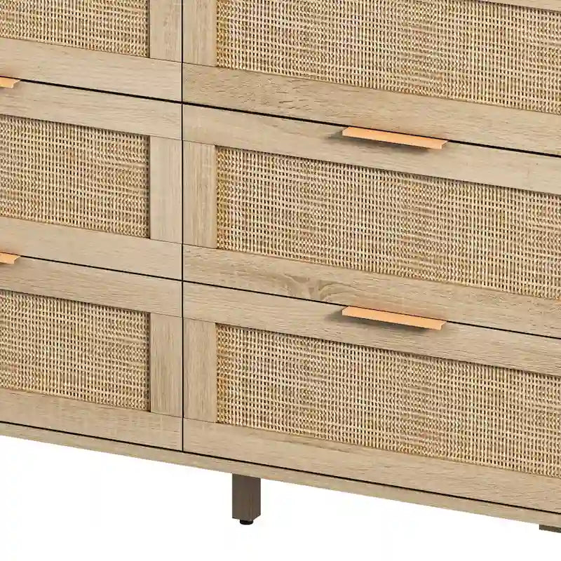 6-Drawer Rattan Storage Cabinet
