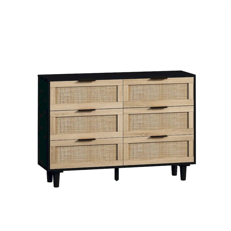 6-Drawer Rattan Storage Cabinet