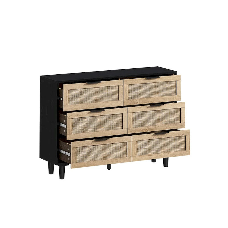 6-Drawer Rattan Storage Cabinet