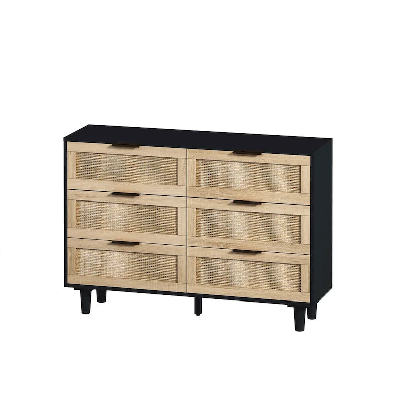 6-Drawer Rattan Storage Cabinet