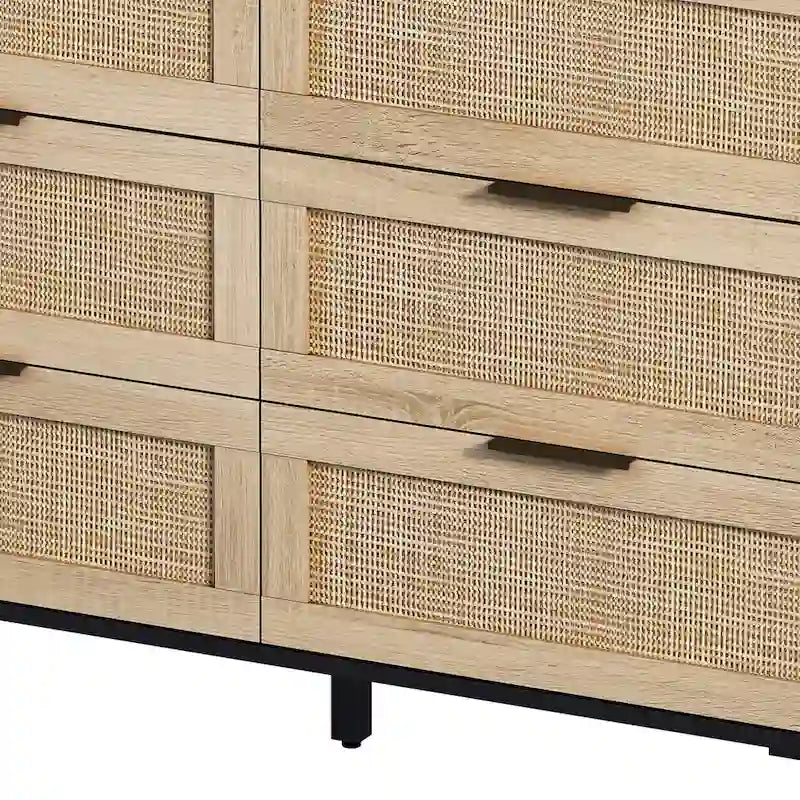 6-Drawer Rattan Storage Cabinet