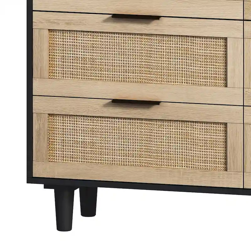 6-Drawer Rattan Storage Cabinet