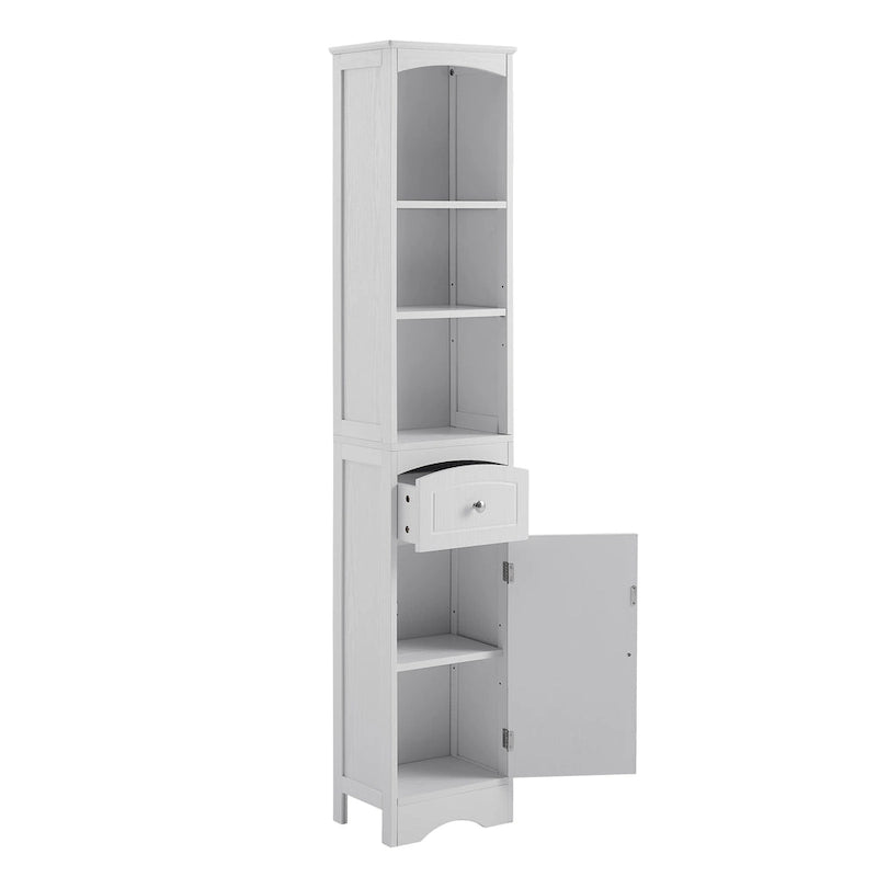 Tall Bathroom Cabinet with Drawer & Adjustable Shelf