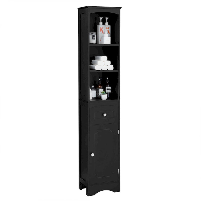 Tall Bathroom Cabinet with Drawer & Adjustable Shelf