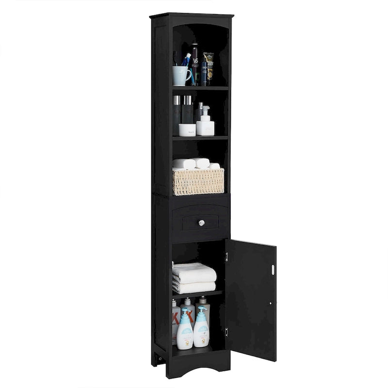 Tall Bathroom Cabinet with Drawer & Adjustable Shelf