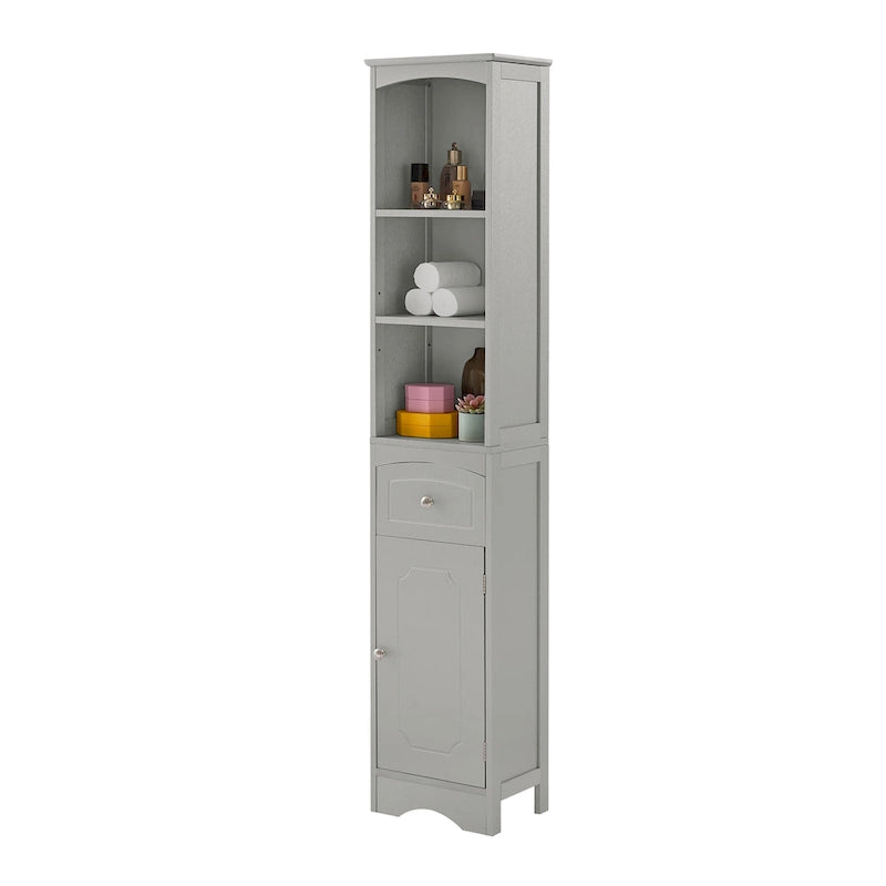 Tall Bathroom Cabinet with Drawer & Adjustable Shelf