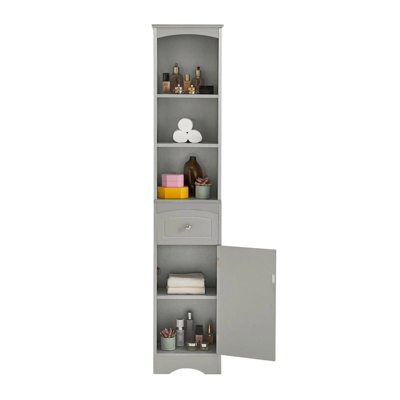 Tall Bathroom Cabinet with Drawer & Adjustable Shelf