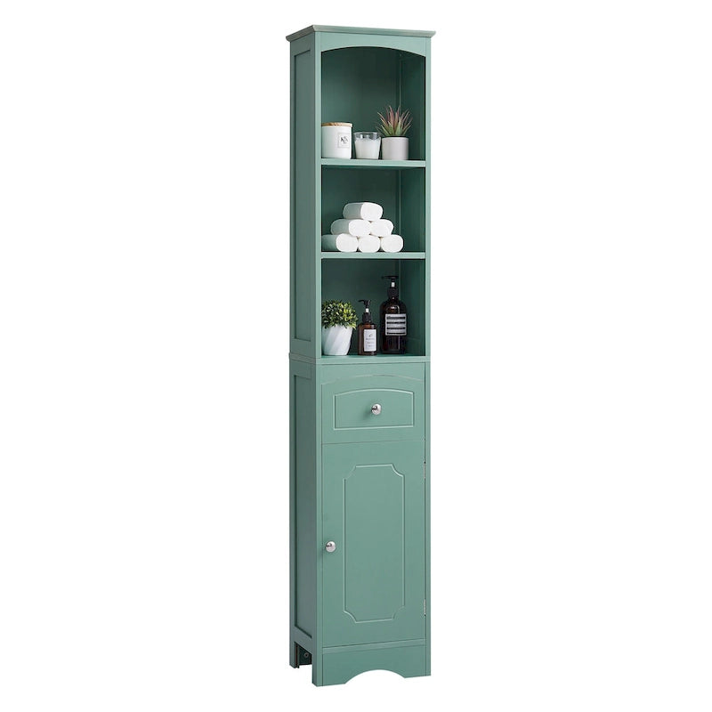 Tall Bathroom Cabinet with Drawer & Adjustable Shelf