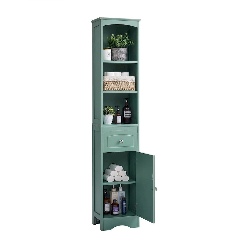 Tall Bathroom Cabinet with Drawer & Adjustable Shelf