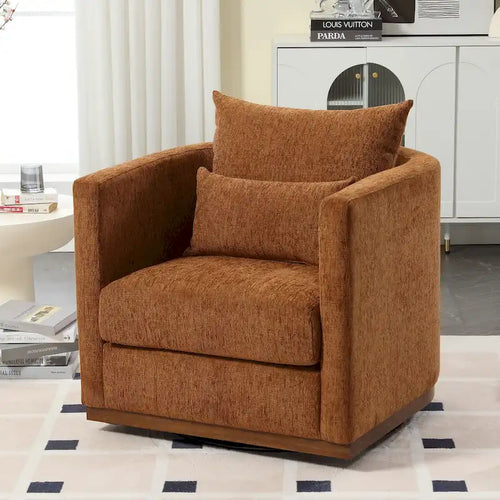 Fauteuil tonneau rond pivotant à 360 degrés pour le salon