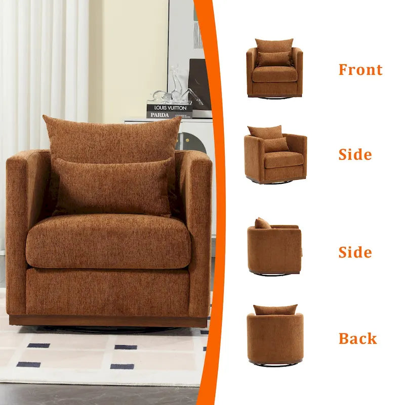 360 Degree Swivel Round Barrel Chair for Living Room