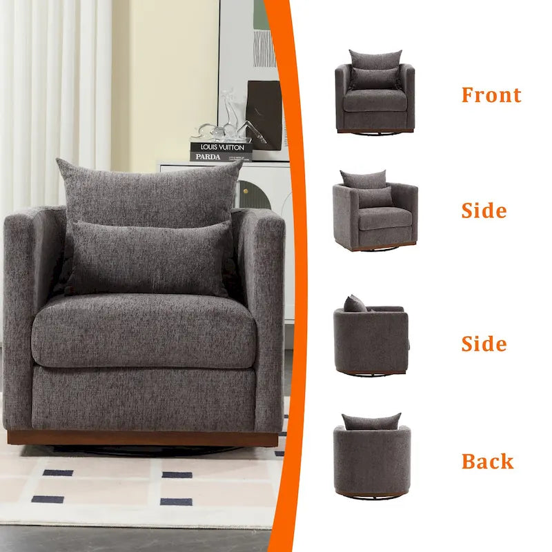 360 Degree Swivel Round Barrel Chair for Living Room