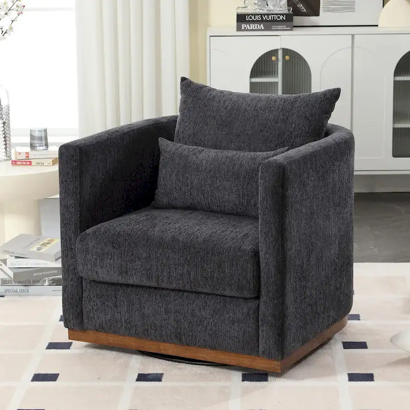360 Degree Swivel Round Barrel Chair for Living Room