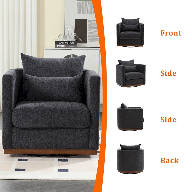 360 Degree Swivel Round Barrel Chair for Living Room