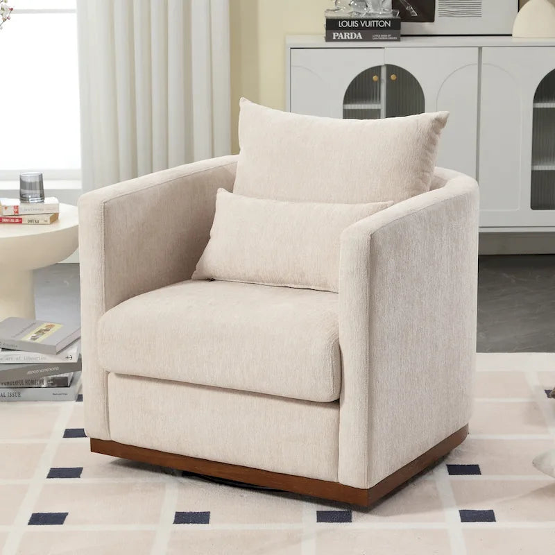 360 Degree Swivel Round Barrel Chair for Living Room