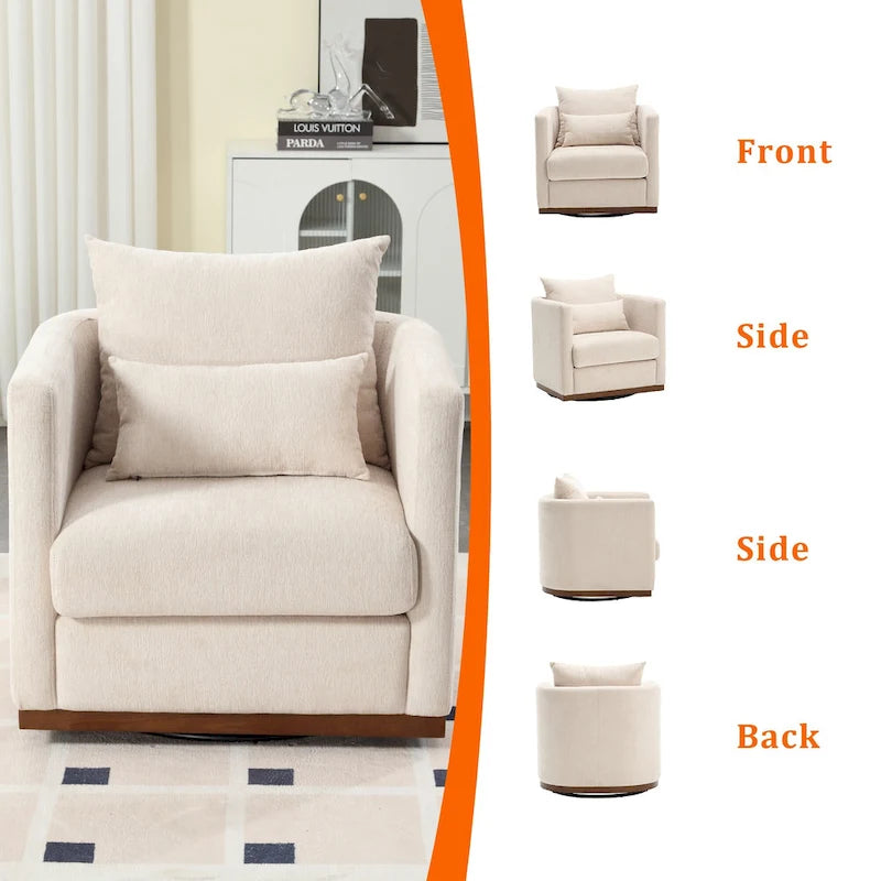 360 Degree Swivel Round Barrel Chair for Living Room