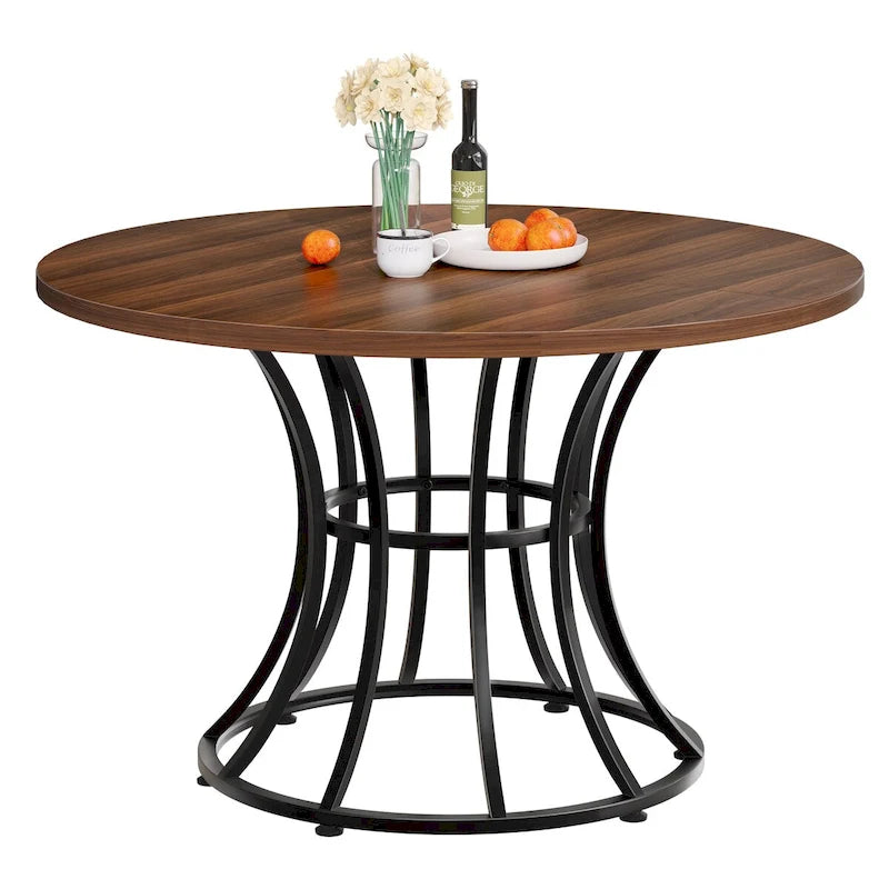 45" Round Dining Table with Faux Marble Top